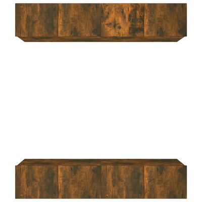 vidaXL TV Cabinets 4 pcs Smoked Oak 80x30x30 cm Engineered Wood