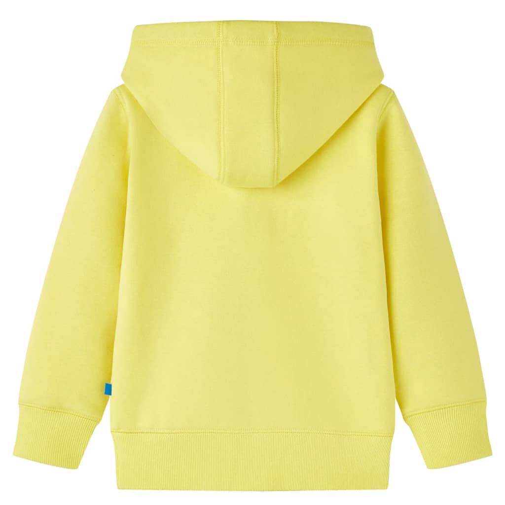 Kids Hooded Sweatshirt with Zip Light Yellow 116 vidaXL