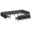 vidaXL Garden Sofa Set 13 pcs Black Steel
