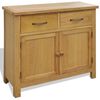 vidaXL Sideboard 90x33.5x83 cm Solid Oak Wood