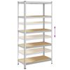 vidaXL 5-Layer Storage Shelf Silver Steel&Engineered Wood