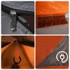 vidaXL Camping Tent 2-Person Grey and Orange Waterproof