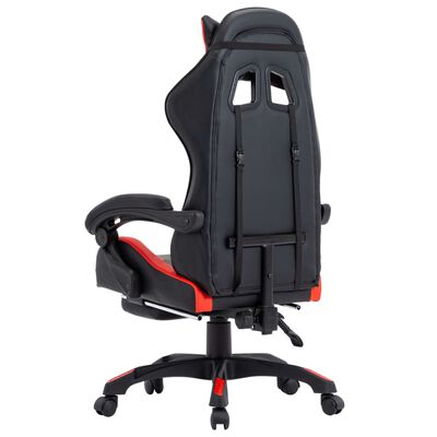 vidaXL Racing Chair with Footrest Red and Black Faux Leather