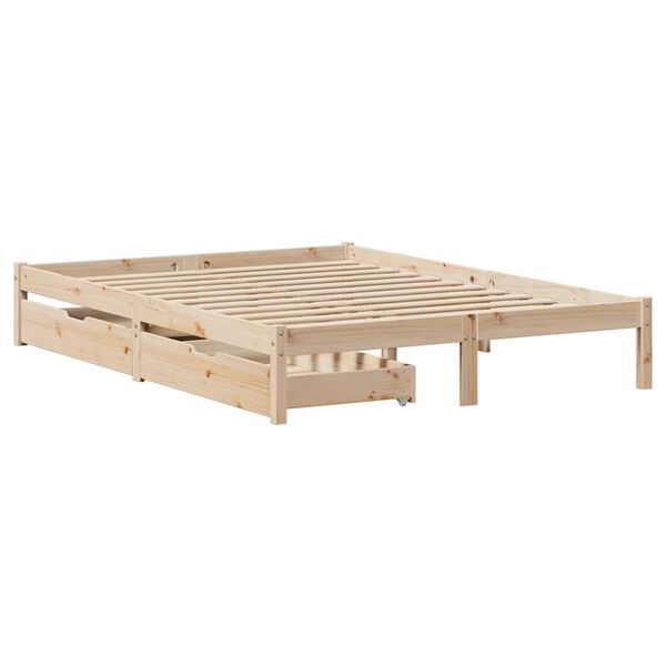 vidaXL Bed Frame without Mattress 135x190 cm Double Solid Wood Pine