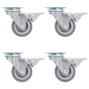 vidaXL Swivel Casters with Double Brakes 4 pcs 50 mm