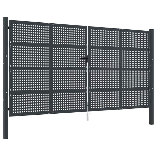 vidaXL Garden Gate Anthracite 400x175 cm Steel