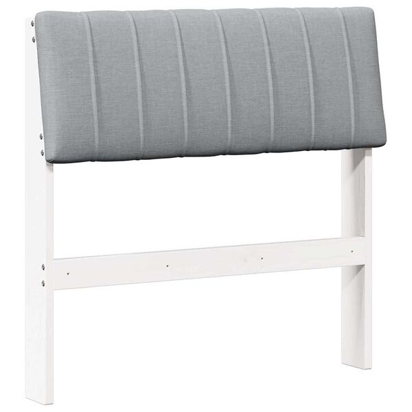 vidaXL Upholstered Headboard Light Grey 80 cm Solid Pine Wood