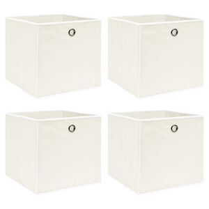vidaXL Storage Boxes 4 pcs White 32x32x32 cm Fabric