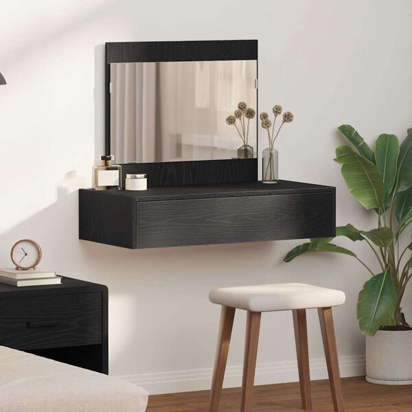 vidaXL Dressing Table Black 83 x 40 x 70 cm Engineered Wood
