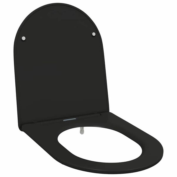 vidaXL Toilet Seat Black 44 x 36.4 x 3.4 cm Duroplast