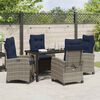 vidaXL Garden Dining Set with Cushion 5 pcs Grey Poly Rattan