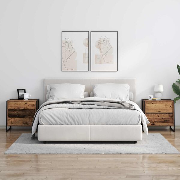 vidaXL Bedside Table Old Wood 50 x 39.5 x 50 cm Engineered Wood