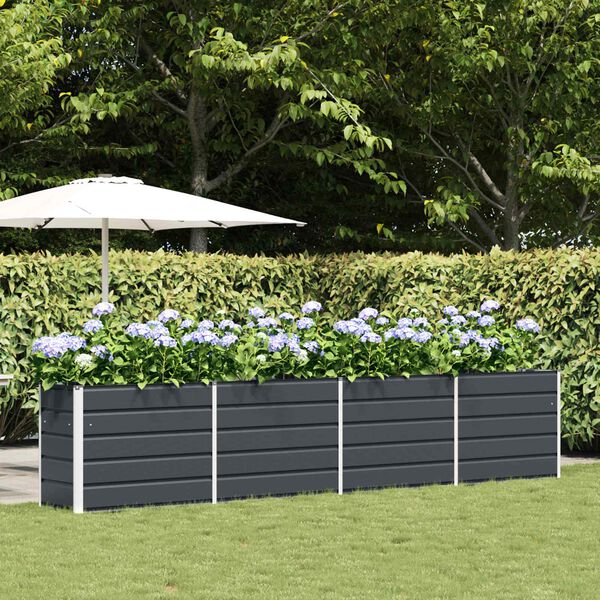 vidaXL Planter Anthracite 385 x 50 x 77 cm Galvanised Steel