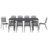 vidaXL Garden Dining Set 11 pcs Anthracite Powder-coated Steel