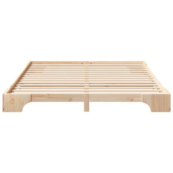 vidaXL Bed Frame Brown 200 x 210 cm Solid Pine Wood