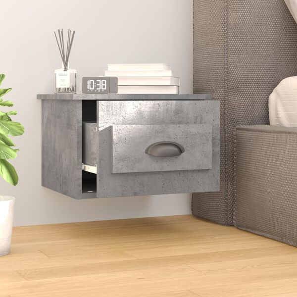 vidaXL Wall-mounted Bedside Cabinets 2 pcs Concrete Grey 41.5x36x28cm