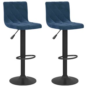 vidaXL Bar Stools 2 pcs Blue Velvet