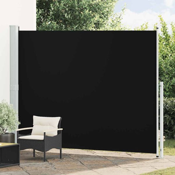 vidaXL Patio Retractable Side Awning 220x300 cm Black