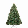 vidaXL Artificial Christmas Tree with 300 LEDs Green 210 cm PE and PVC