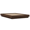 vidaXL Bed Frame with LED Lights without Mattress Brown Oak 120x200cm