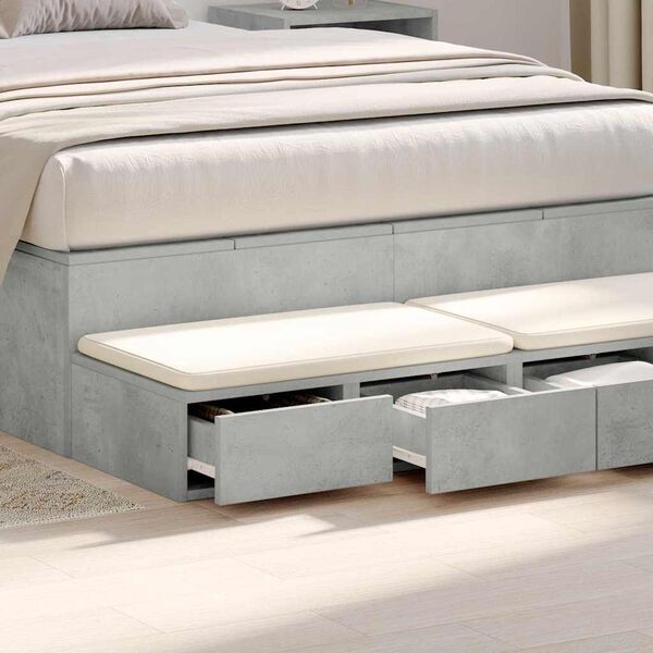 vidaXL Bed Drawers Concrete Grey 120 x 36.5 x 16.5 cm Engineered Wood
