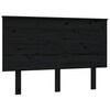 vidaXL Bed Headboard | Black | Solid pine wood | 124x6x82.5 cm