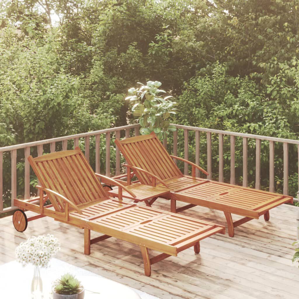 Sun lounger top set with table