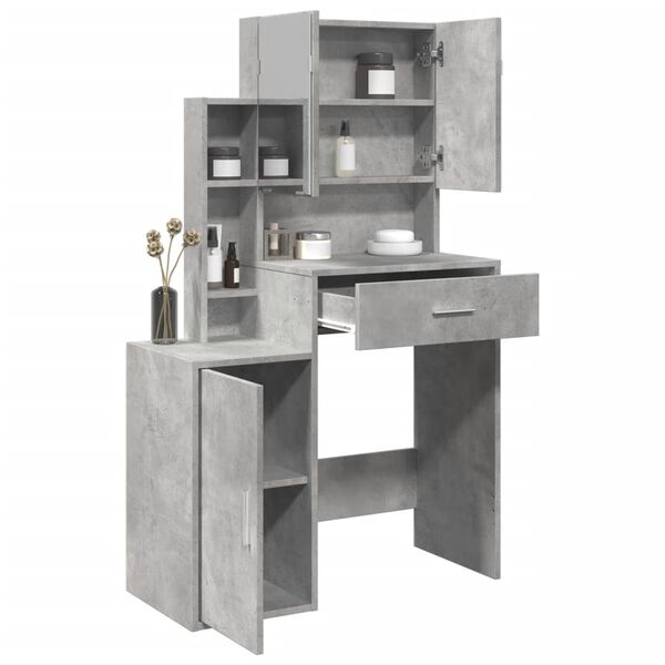 vidaXL Dressing Table with Cabinet Concrete Grey 80x35x132 cm