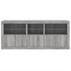 vidaXL Sideboard with LED Lights Grey Sonoma 162x37x67 cm