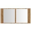 vidaXL LED Mirror Cabinet Artisan Oak 90x12x45 cm Engineered Wood