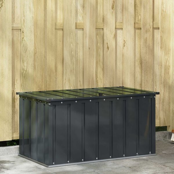 vidaXL Garden Storage Box Black 101 x 56.5 x 50 cm Steel