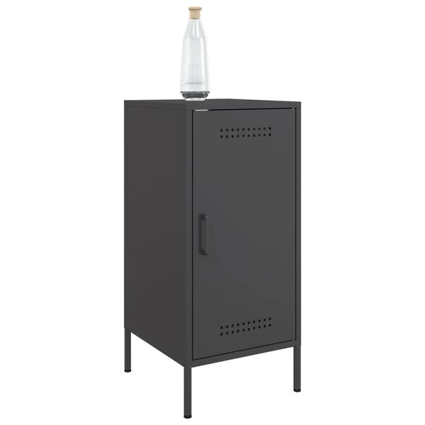 vidaXL Sideboards 2 pcs Black 36x39x79 cm Steel