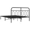 vidaXL Metal Bed Frame without Mattress with Headboard Black 140x190cm