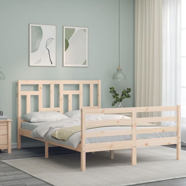vidaXL Bed Frame without Mattress 140x200 cm Solid Wood
