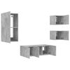 vidaXL 5 Piece TV Wall Units with LED Concrete Grey Engineered Wood