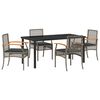 vidaXL Garden Dining Set 5 pcs Grey and Black Rattan