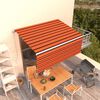 vidaXL Manual Retractable Awning with Blind 3.5x2.5m Orange&Brown