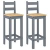 vidaXL Bar Chairs 2 pcs Grey Solid Wood Pine