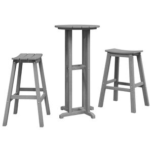 vidaXL Garden Bar Set 3 pcs Light Grey HDPE