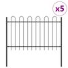 vidaXL Garden Fence 5 pcs Grey 8.5 x 0.8 m Powder-coated Steel
