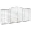 vidaXL Arched Gabion Basket 300x30x120/140 cm Galvanised Iron