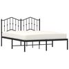 vidaXL Metal Bed Frame without Mattress with Headboard Black 140x200cm