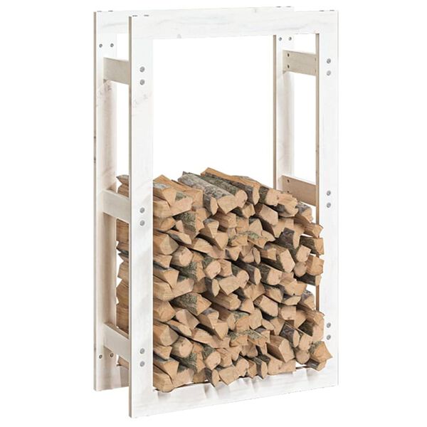 vidaXL Firewood Rack White 60x25x100 cm Solid Wood Pine