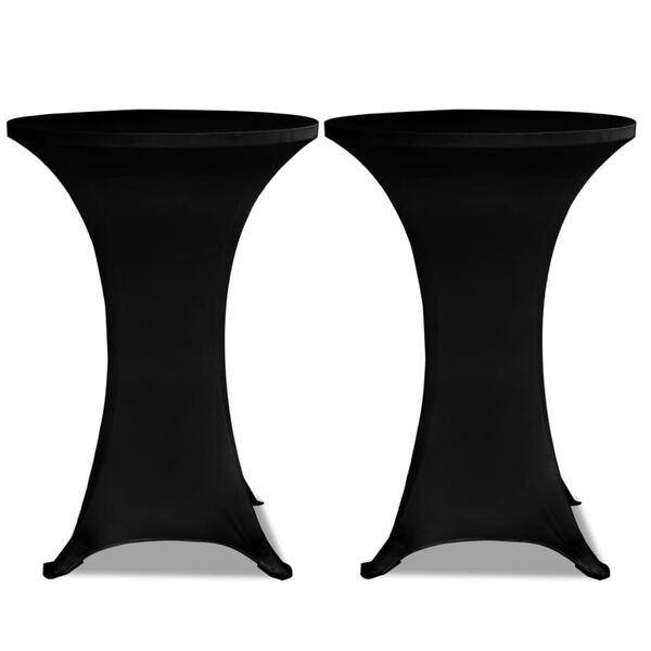 Standing Table Cover &Oslash;80cm Black Stretch 2 pcs