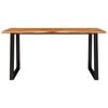 vidaXL Dining Table with Live Edge 160x80x75 cm Solid Wood Acacia