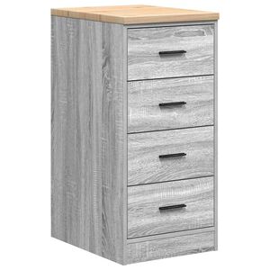 vidaXL Garage Storage Cabinet Grey Sonoma 40x51x85 cm Solid Wood Pine