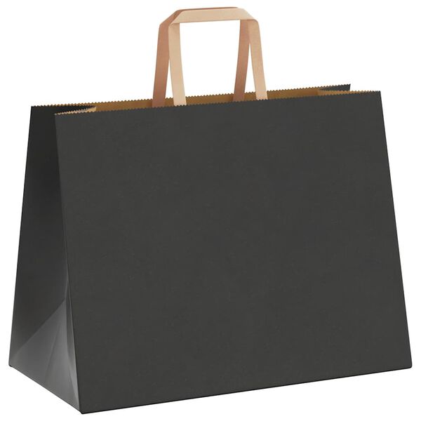 vidaXL Paper Bags 50 pcs with Handles Black 32x17x25 cm