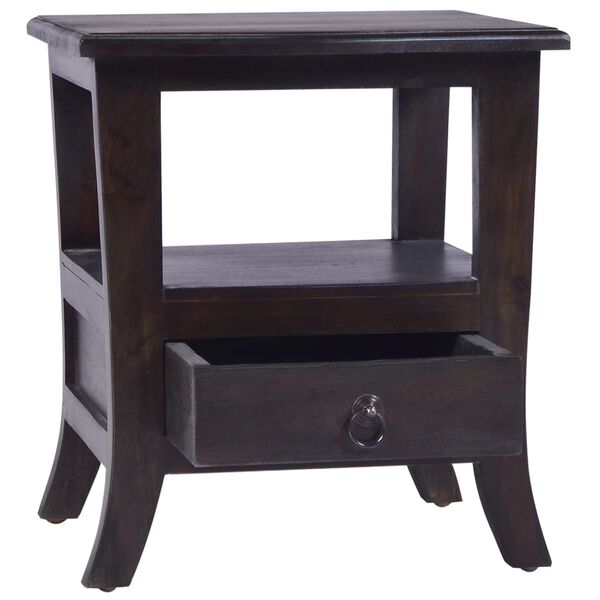 vidaXL Bedside Cabinet Light Black 40x40x45 cm Solid Wood Mahogany