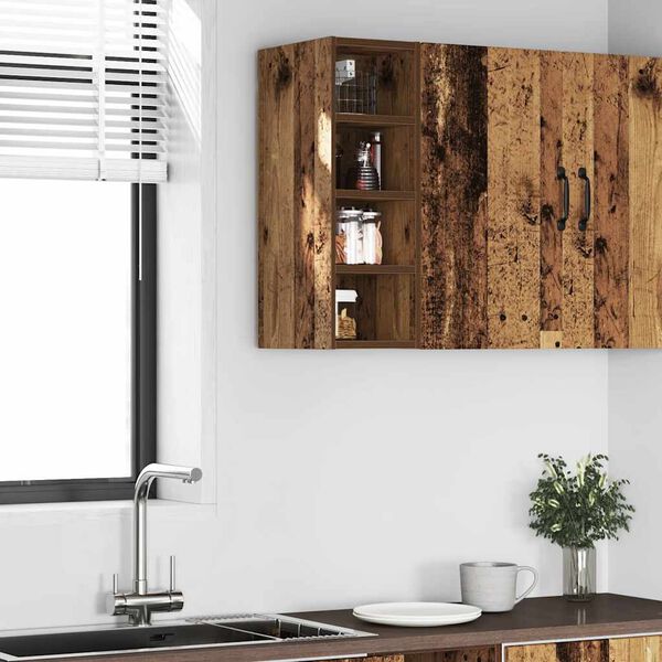 vidaXL Hanging Cabinet Riga Old Wood 20x29.5x60 cm Engineered Wood