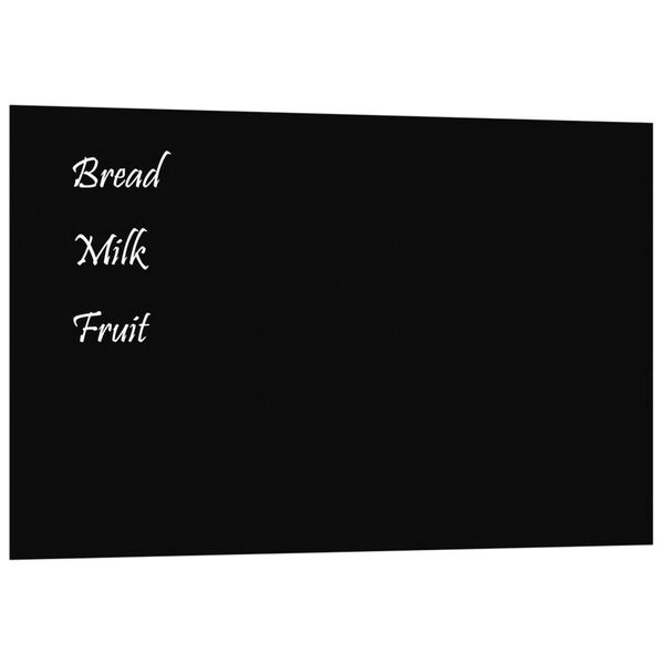 vidaXL Wall-mounted Magnetic Board Black 80x50 cm Tempered Glass